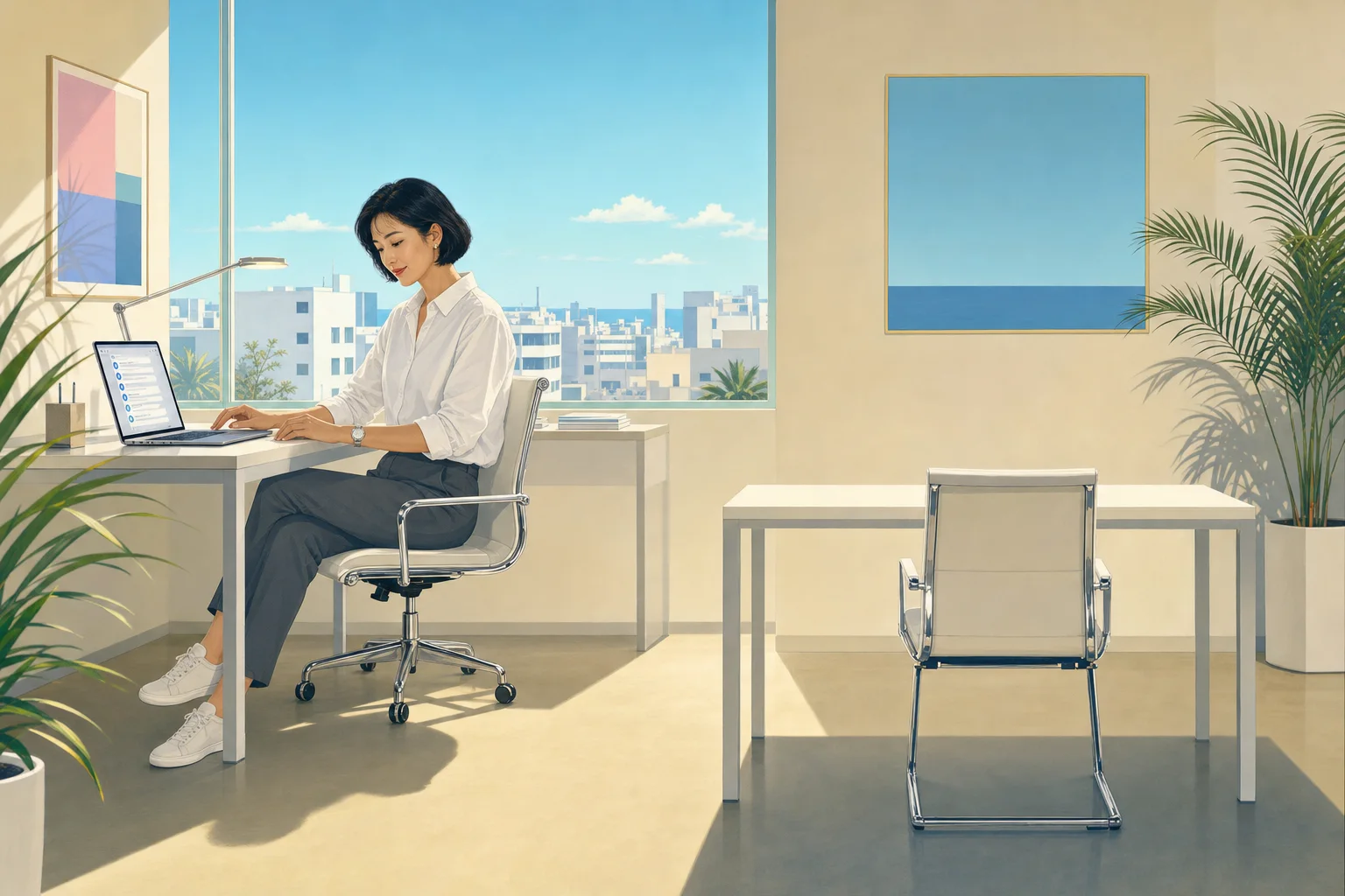 1週間ぶりに戻った西村さんが、チャットの履歴を読み返す