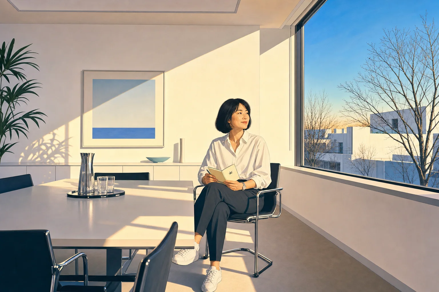 西村さんが1月に書いた手帳のメモを読み返す