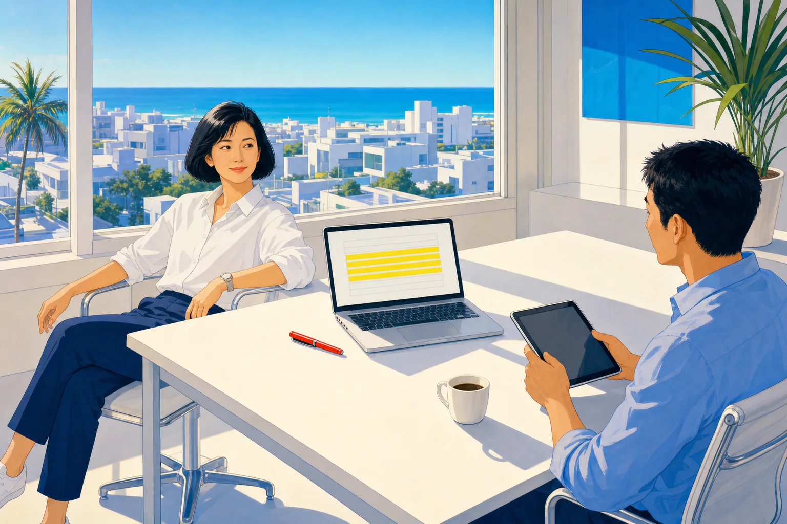 画面に受注の行が並び、当てが決まらなかった7行だけが黄色く光っている