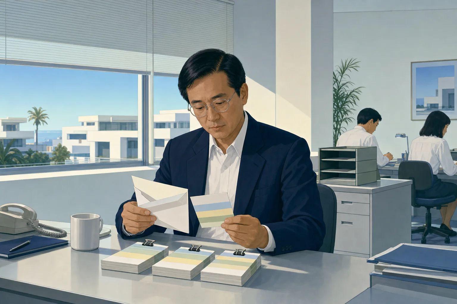 受発注システムの会社からの封筒。中に「受注データ入力代行」のパンフレット