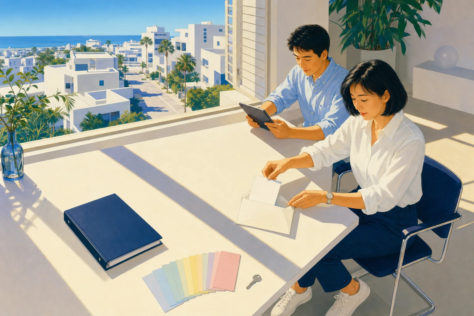 契約書1冊とチェックシートが並んでいる