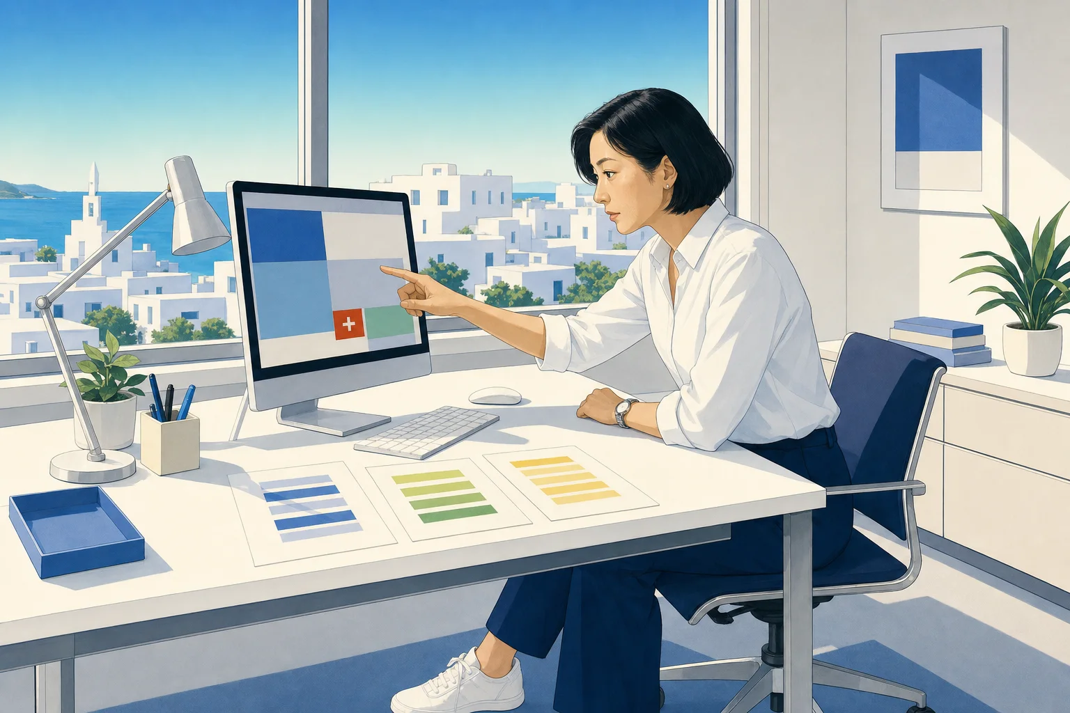 同じ画面を指さして、社長が「これ、足せませんか」と言っている